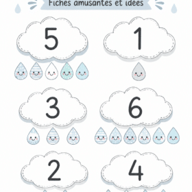 Activités de traçage de chiffres pour enfants lors d'une journée pluvieuse