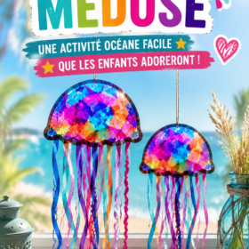 Attrape-soleil en forme de méduse colorée accroché à une fenêtre, capturant la lumière du soleil
