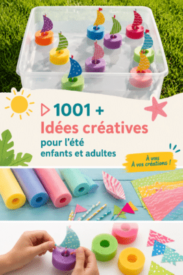 Enfants en train de réaliser un bricolage créatif pendant l'été.