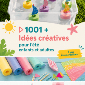 Enfants en train de réaliser un bricolage créatif pendant l'été.