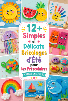 Bricolages d'été colorés réalisés par des enfants