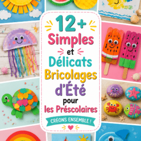 Bricolages d'été colorés réalisés par des enfants