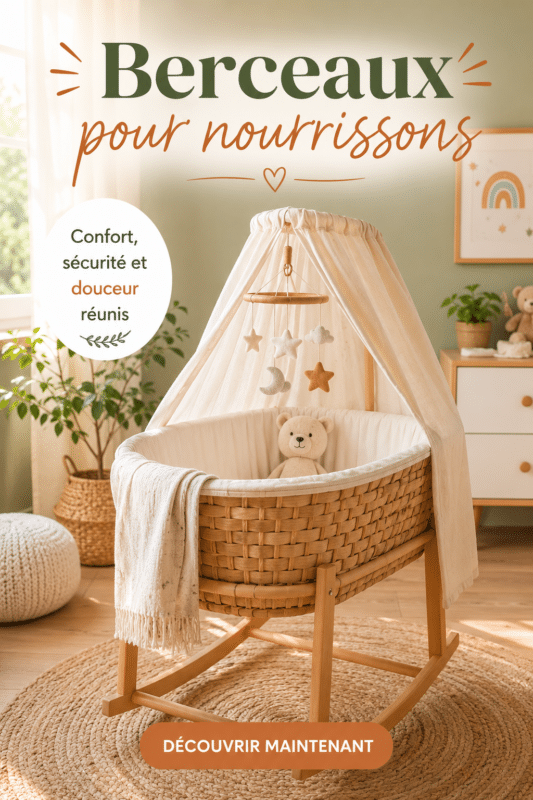 Berceau élégant et confortable préparé pour un nourrisson dans une chambre douce