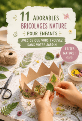 Un enfant en train de créer un art en utilisant des éléments naturels du jardin.
