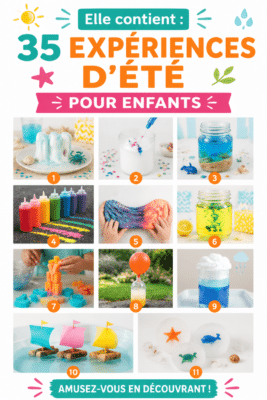 Des enfants amusés en train de réaliser une expérience d'été ensemble.