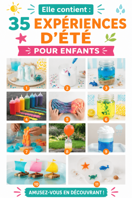 Des enfants amusés en train de réaliser une expérience d'été ensemble.