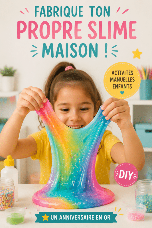 Slime maison coloré fait par des enfants.