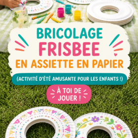Frisbee fait maison à partir d'assiettes en papier, idéal pour une activité d'été avec les enfants.
