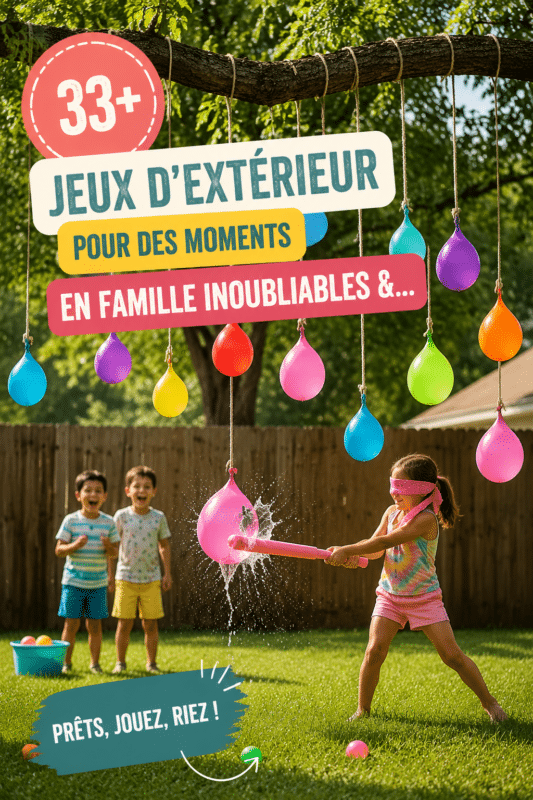 Une famille joue ensemble à l'extérieur, profitant de jeux amusants en plein air.