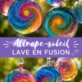Lampe à lave colorée faite maison sur une table