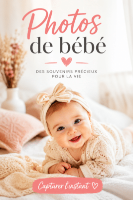 Une photo de bébé souriant, capturant un moment doux et joyeux.