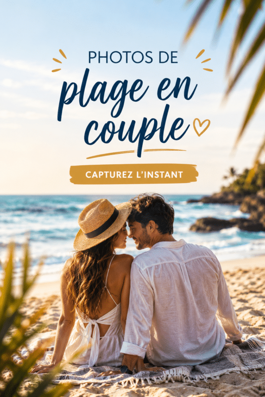 Un couple riant sur la plage, capturant un moment romantique ensemble.