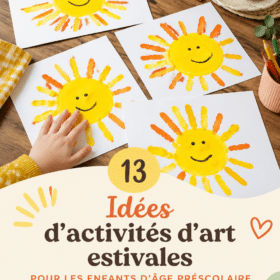 Enfant peignant avec des couleurs vives lors d'un projet artistique d'été.