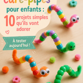 Des enfants créant des objets en chenilles colorées dans un espace de loisirs