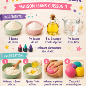 Pâte à modeler maison colorée sur une table d'activités pour enfants