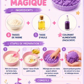 Sable magique coloré dans une boîte de jeu inspirante pour enfants