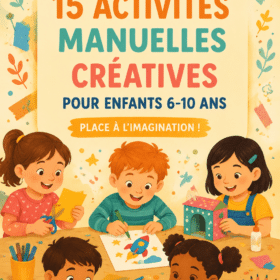 Un enfant réalisant une activité manuelle créative avec des couleurs vives.
