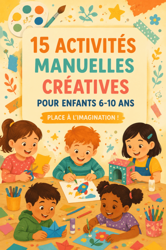 Un enfant réalisant une activité manuelle créative avec des couleurs vives.