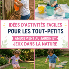 Un enfant s'amuse en jouant dans le jardin avec des jeux d'extérieur.