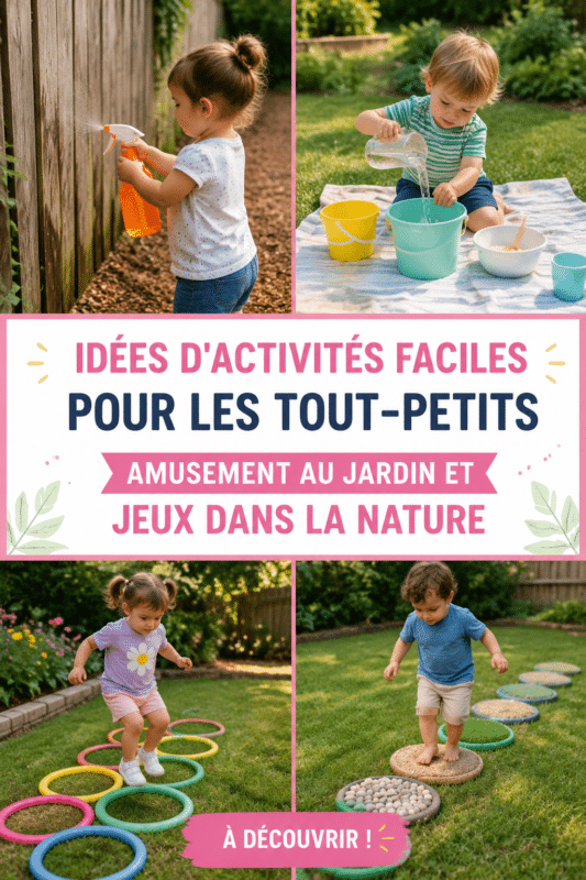 Un enfant s'amuse en jouant dans le jardin avec des jeux d'extérieur.