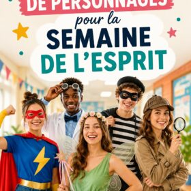 Illustration de personnages créatifs pour la semaine de l'esprit