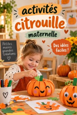 Enfants s'amusant à créer des activités autour de citrouilles