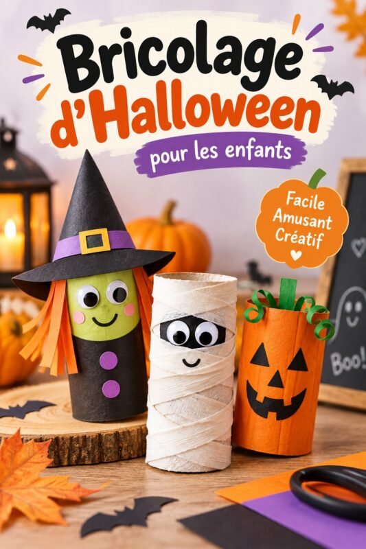 D'enfants réalisant des décorations DIY pour Halloween