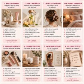 Une femme souriante appliquant des soins de beauté naturels