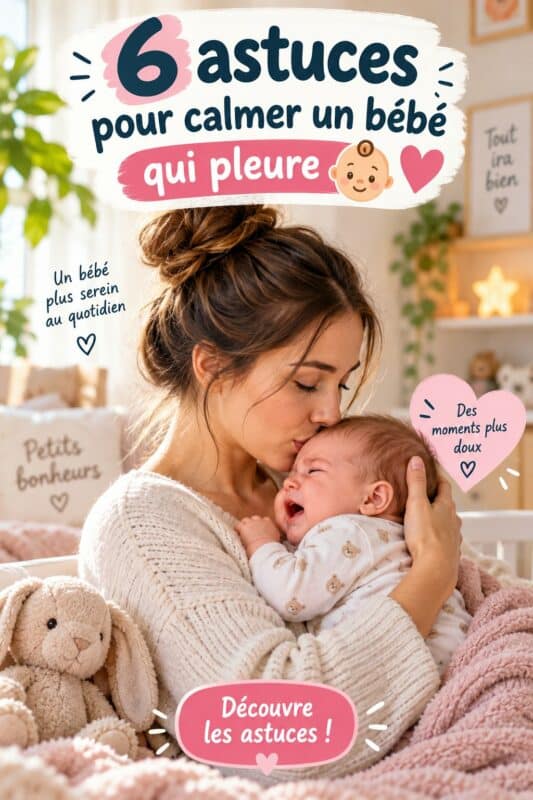 Un parent réconfortant un bébé qui pleure dans un environnement doux et apaisant.