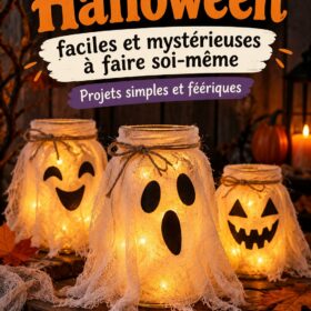 Créations d'Halloween DIY colorées sur une table