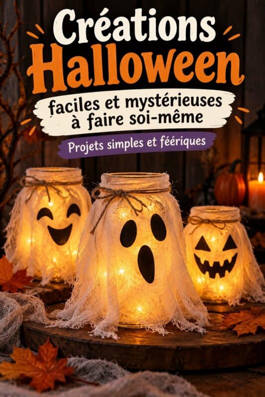 Créations d'Halloween DIY colorées sur une table