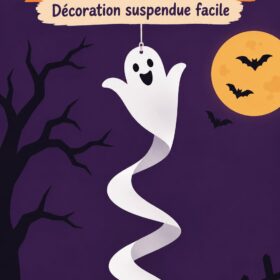 Fantôme spirale fait maison, décoration d'Halloween chaleureuse en famille