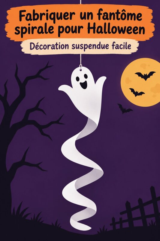 Fantôme spirale fait maison, décoration d'Halloween chaleureuse en famille