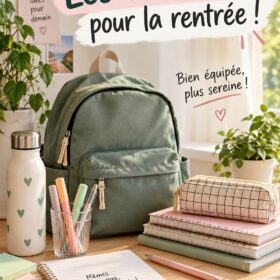 Enfant souriant avec son sac à dos prêt pour la rentrée