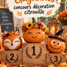 Concours de décoration de citrouilles avec des créations originales et colorées