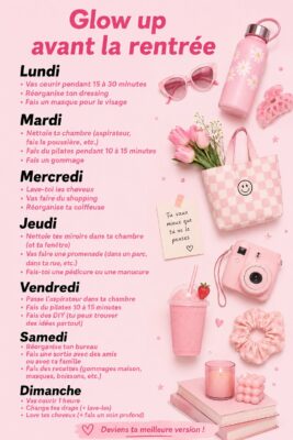 Femme souriante avec une peau éclatante, prête pour la rentrée.