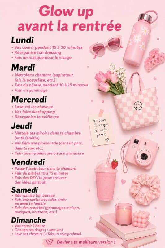 Femme souriante avec une peau éclatante, prête pour la rentrée.