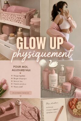 Une femme souriante avec un teint éclatant, représentant l'idée de glow up physique.
