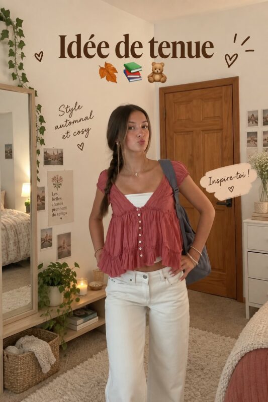 Un enfant souriant portant une tenue colorée et stylée.
