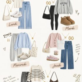 Un adolescent portant une tenue stylée pour la rentrée au lycée, avec un mélange de vêtements modernes.