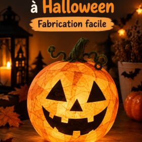 Lampe d'Halloween DIY colorée illuminant une pièce