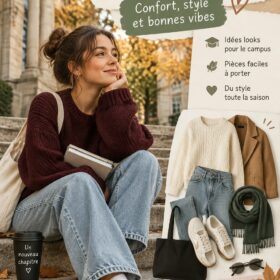 Un ensemble de tenues décontractées idéal pour la rentrée scolaire.