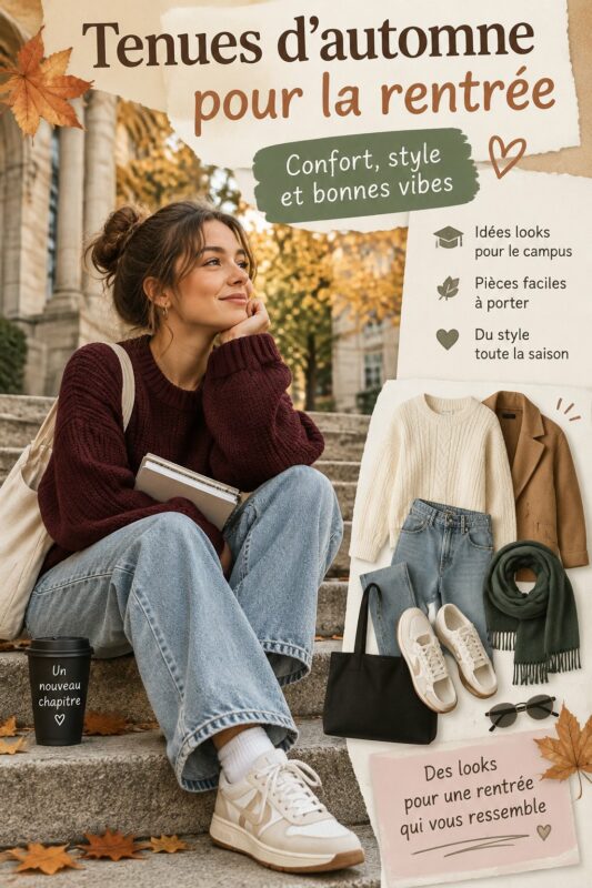 Un ensemble de tenues décontractées idéal pour la rentrée scolaire.