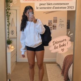Enfant portant un look stylé pour la rentrée scolaire, représentant les tendances de l'automne 2023.