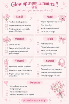 Femme utilisant des produits de soins de la peau pour briller avant la rentrée.