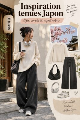 Enfant avec un look japonais tendance, mélangeant confort et style.