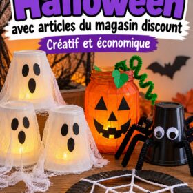 Décorations Halloween faites maison avec matériaux discount.