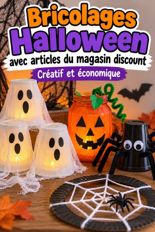 Décorations Halloween faites maison avec matériaux discount.