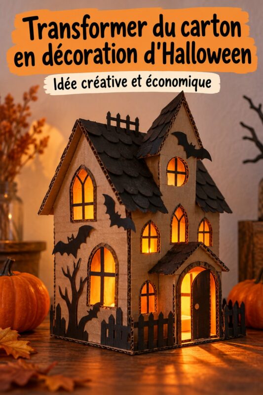 Une décoration d'Halloween faite en carton, représentant un fantôme souriant.