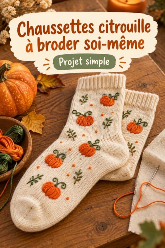 Des citrouilles colorées créées à partir de chaussettes pour Halloween.